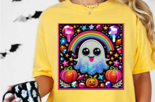 Halloween Ghost Faux Embroidery