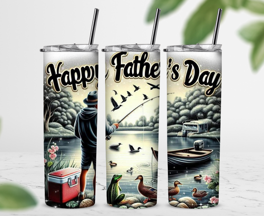 Happy Father's Day Fishing Sublimation Tumbler