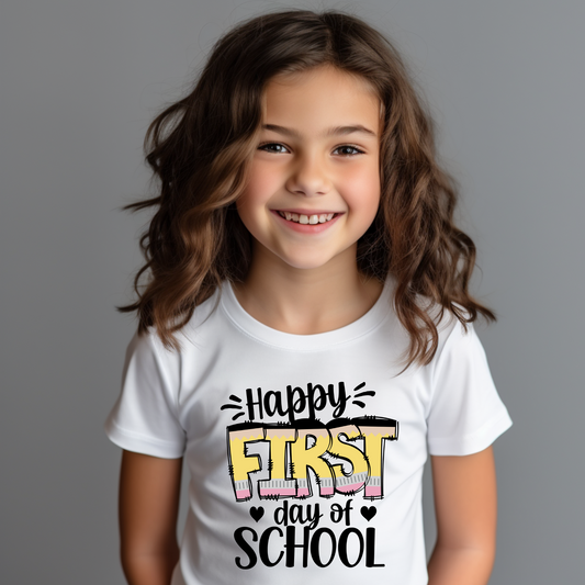 Happy First Day of School with Pencil Font