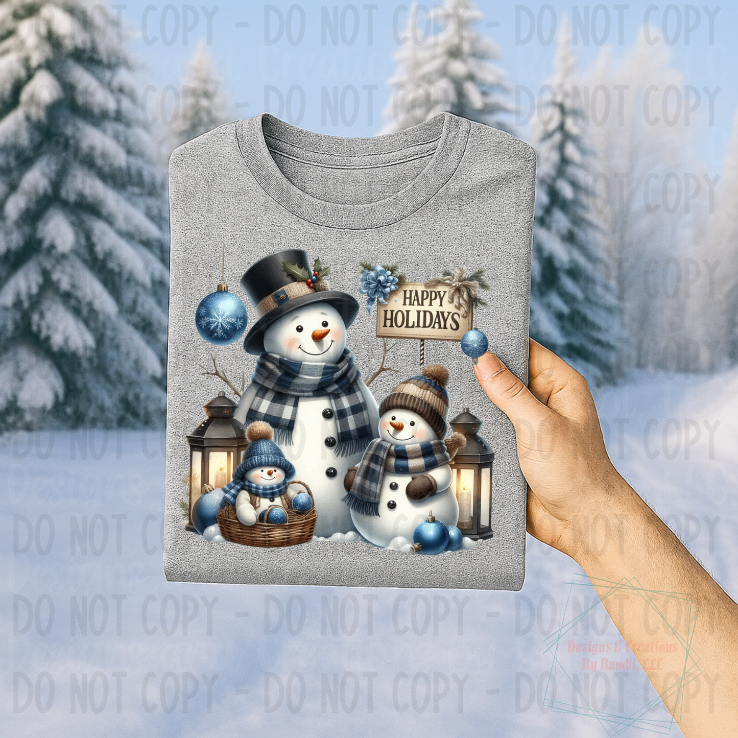 Happy Holidays Snowmen Winter