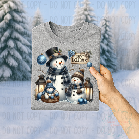 Happy Holidays Snowmen Winter