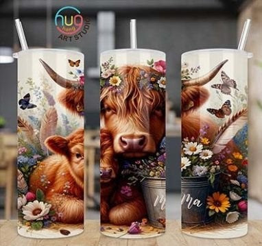 Happy Mother's Day Highland Cow Tumbler