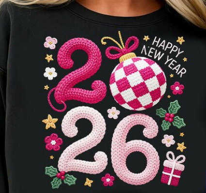 Faux Knit Happy New Year 2026