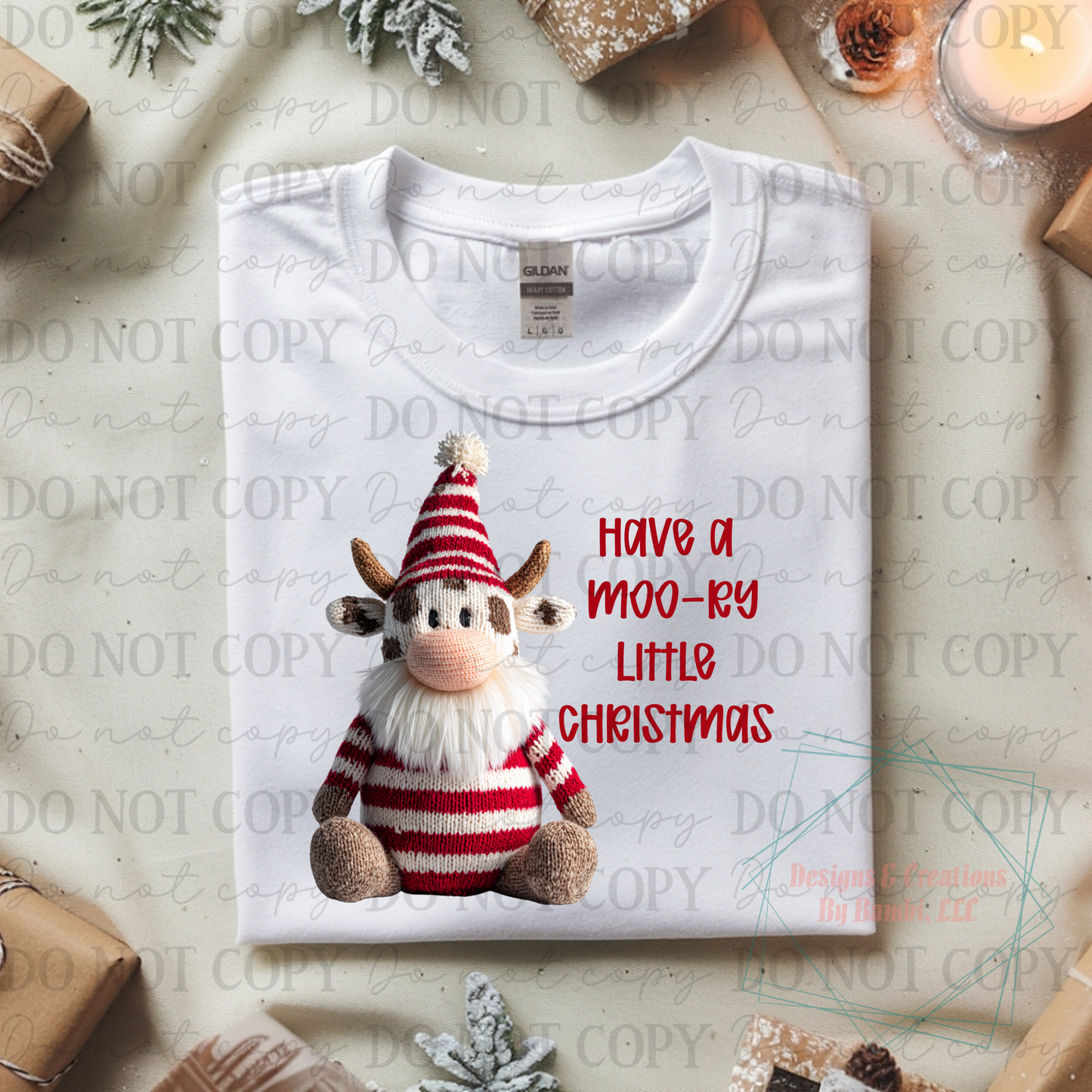 Have A Moory Little Christmas Faux Yarn