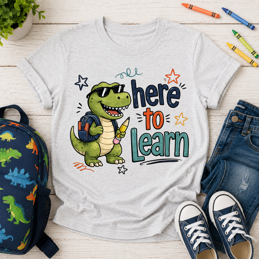Here to Learn Green Dino
