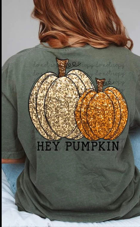 Hey Pumpkin with Faux Sequin Double Pumpkins