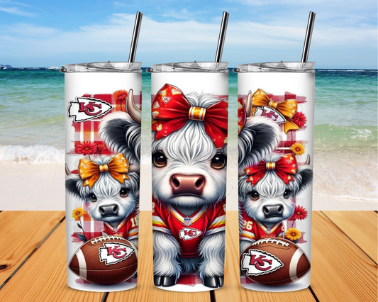 Highland Cow and KC Chiefs Sublimation Tumbler