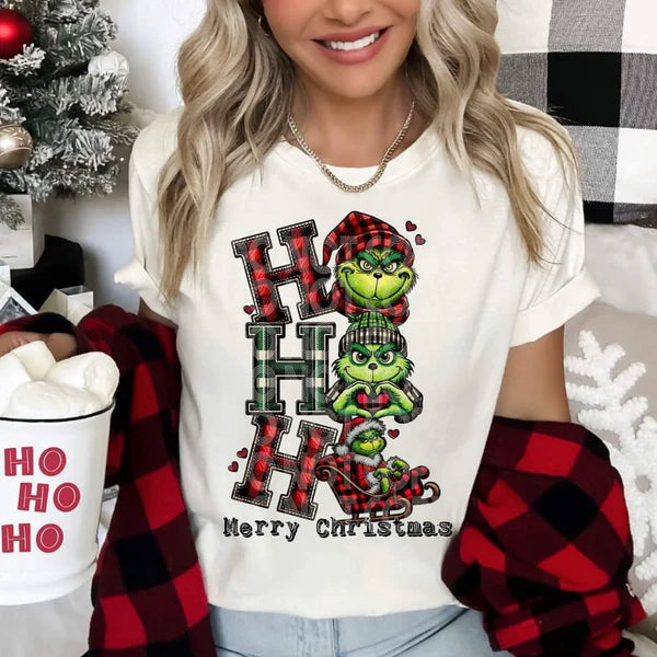 Ho Ho Ho Stacked Merry Christmas Grinch