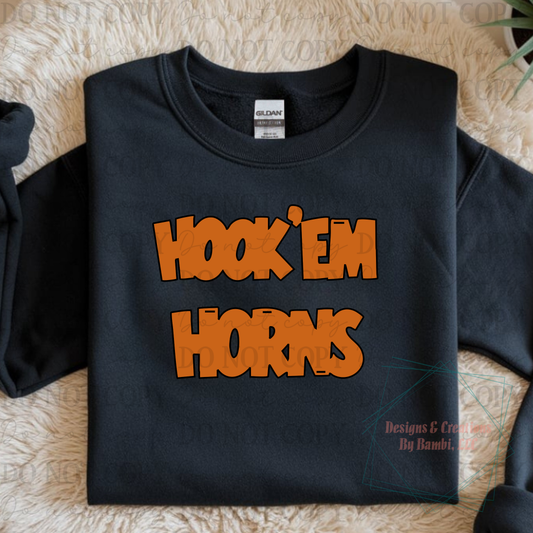 Hook 'Em Horns in Orange