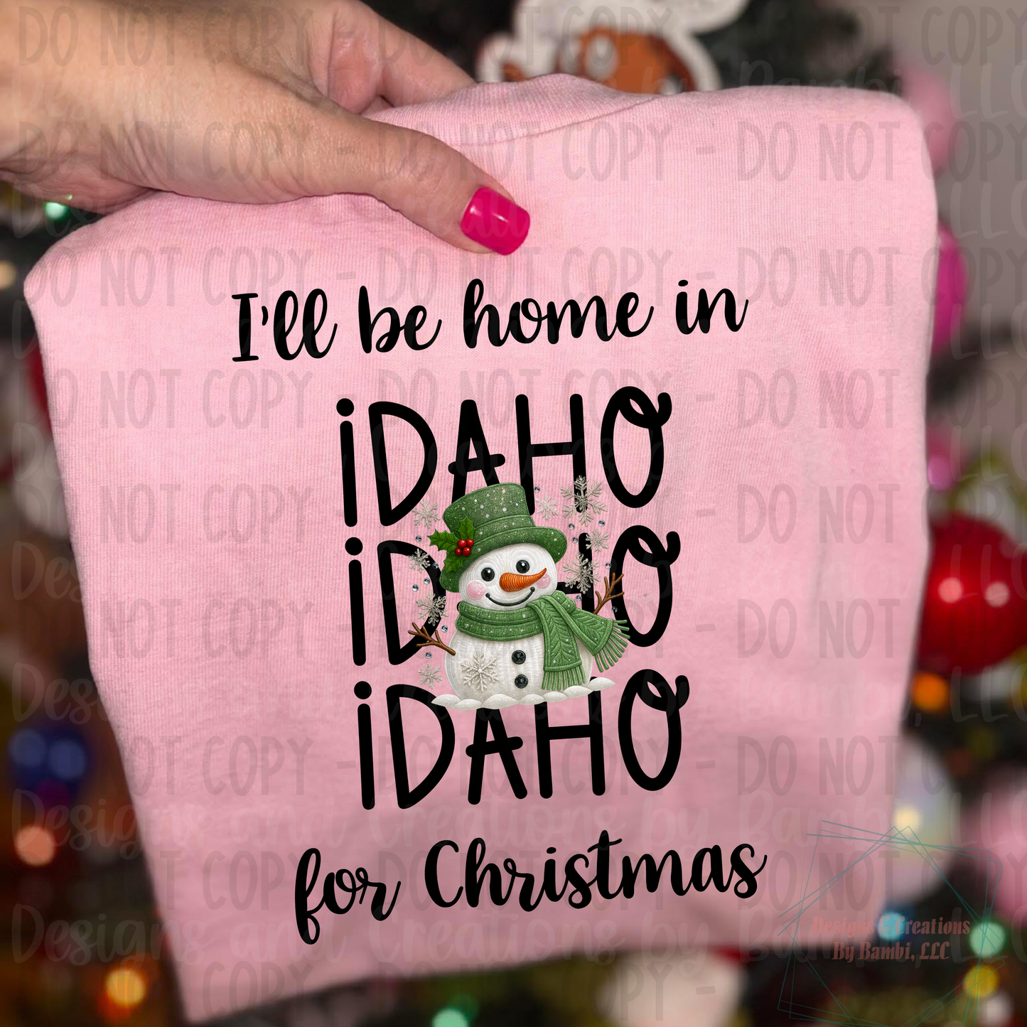 I'll Be Home in States Sage Snowman with Black Font Collection