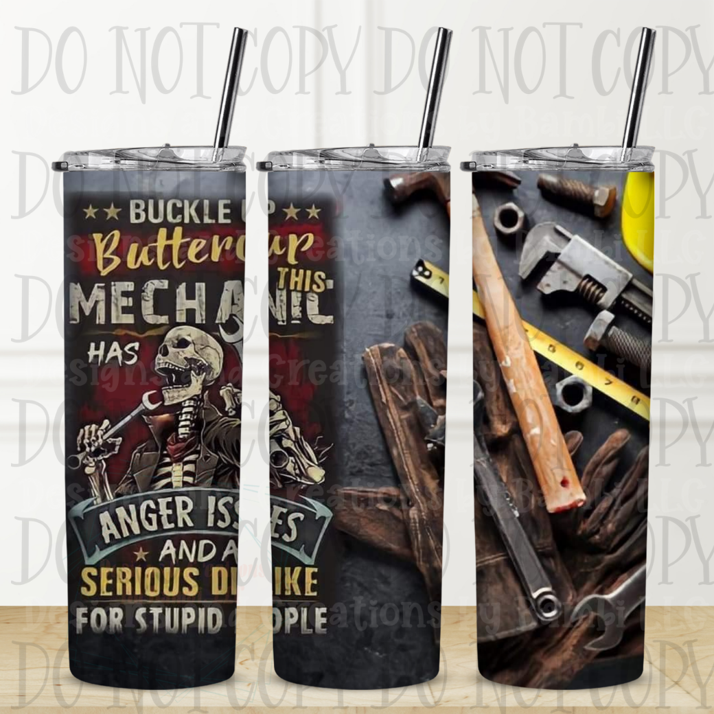 I Have Anger Issues Mechanic 20 oz Sublimation Tumbler