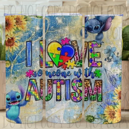 I Love Someone with Autism 20 oz Sublimation Tumbler