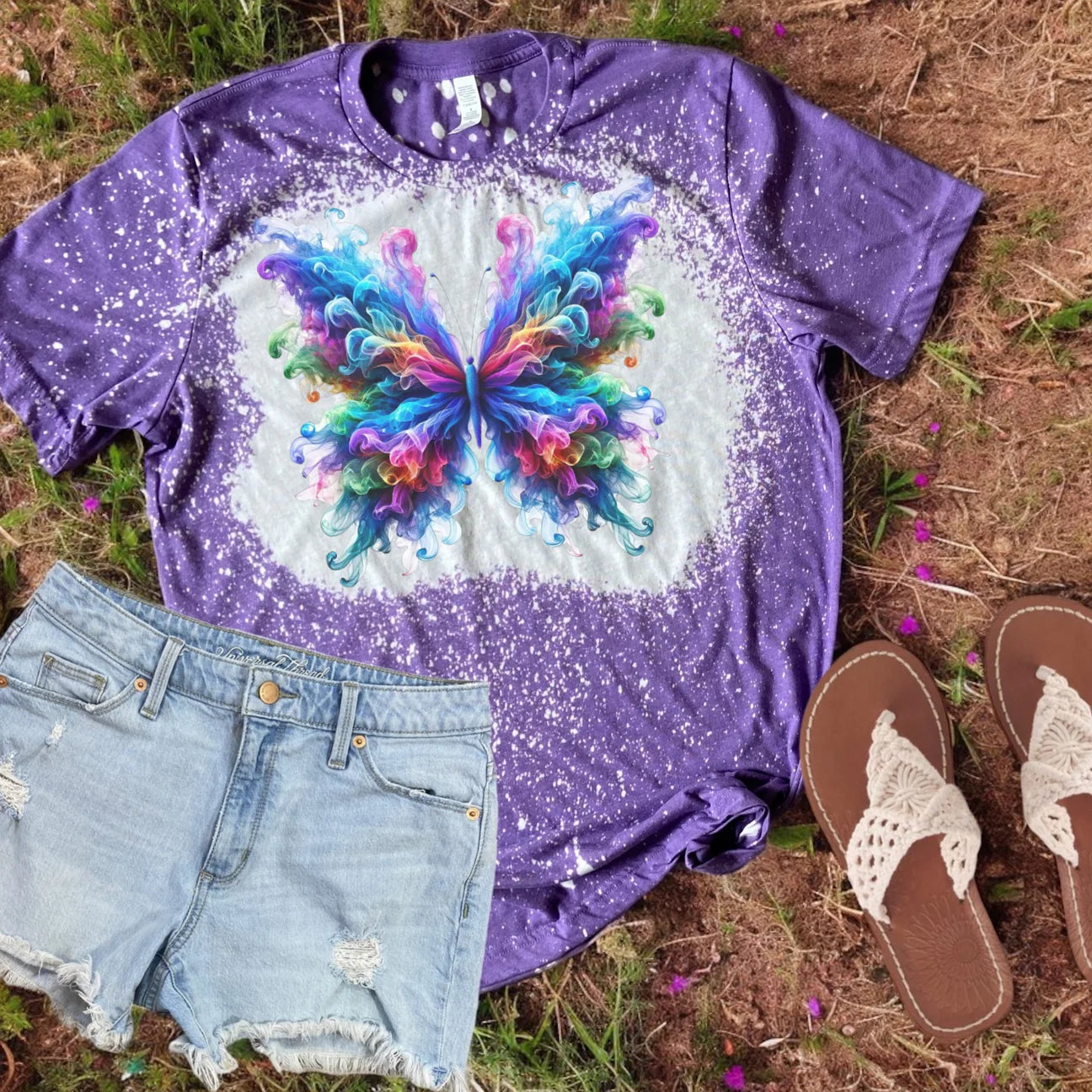 Bright Colored Butterfly Purple Bleached