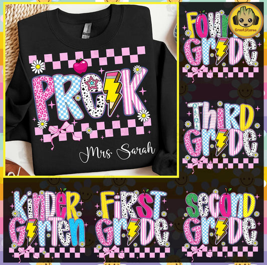 Personalized Pastel Checkered Grades Collection