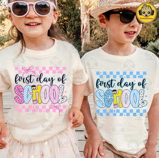 Checkered First Day Of School Collection