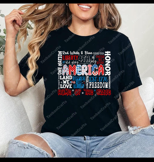 America Red-White-Blue Typography