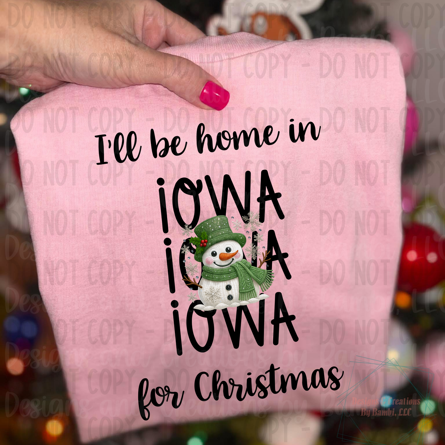 I'll Be Home in States Sage Snowman with Black Font Collection