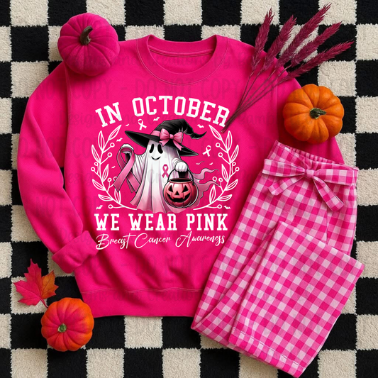 In October Wear Pink White Font