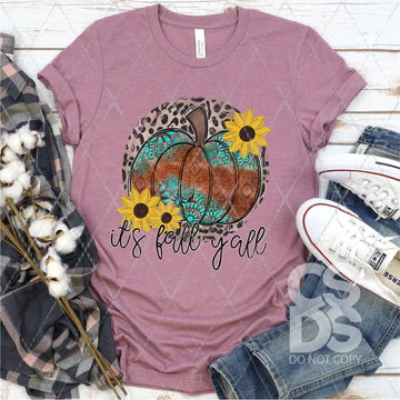 It's Fall Y'all Pumpkins/Sunflowers Completed Shirt- Adult