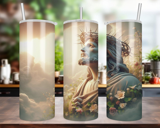 Jesus Looking Up Sublimation Tumbler
