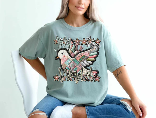 Joy to the World Bird Patchwork Look