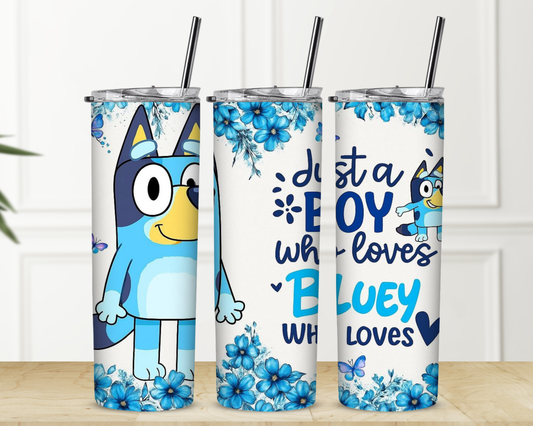 Just A Boy Who Loves Bluey Sublimation Tumbler