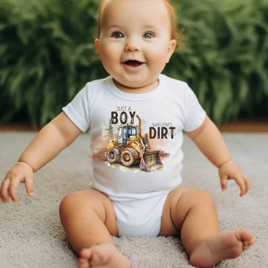 Just a Boy Who Loves Dirt with Tractor