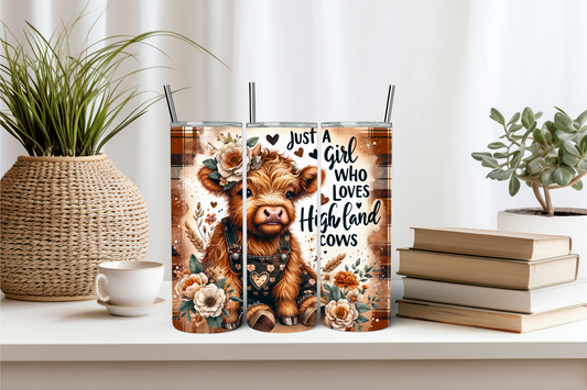 Just A Girl Loves Highland Cows Tumbler