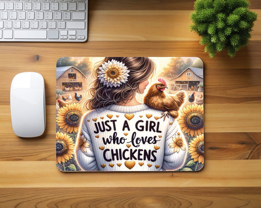 Just A Girl That Loves Chickens Mouse Pad