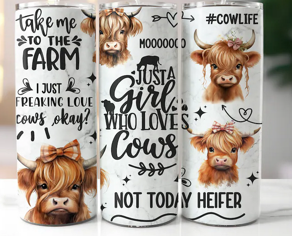 Just a Girl Who Loves Cows 20 oz Tumbler