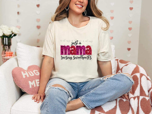 Just a Mama Raising Sweethearts Faux Embroidery/Sequin