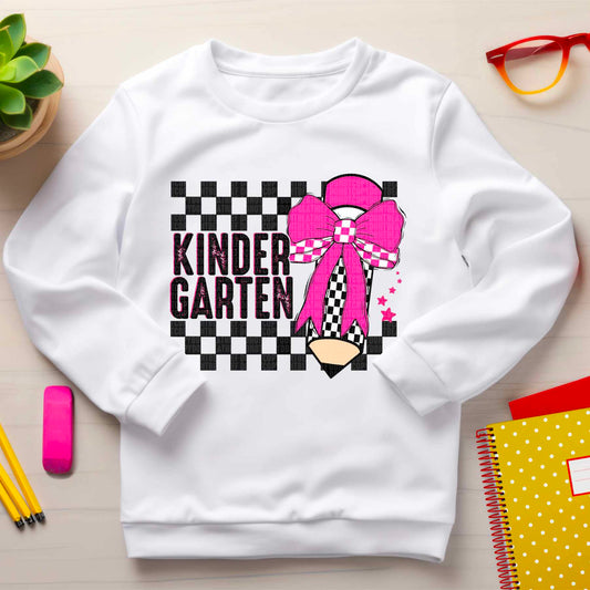Grade Checkered Pencil Pink Bow Collection
