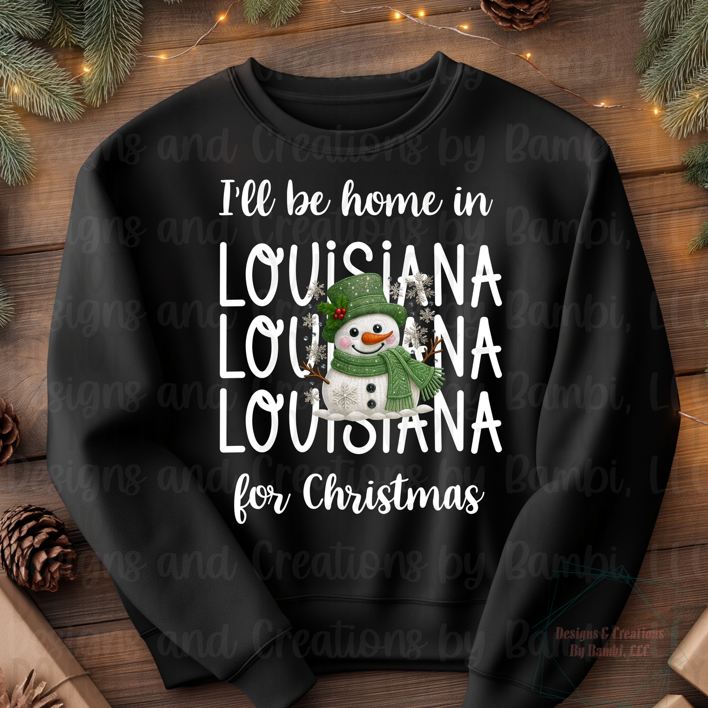 I'll Be Home in States Sage Snowman with White Font Collection