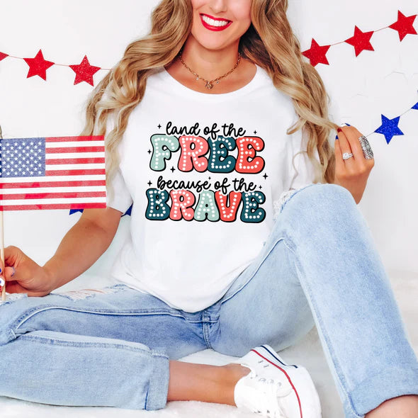 Land of the Free Because of the Brave Retro