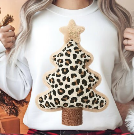 Faux Latch Hook Faux Leopard Christmas Tree