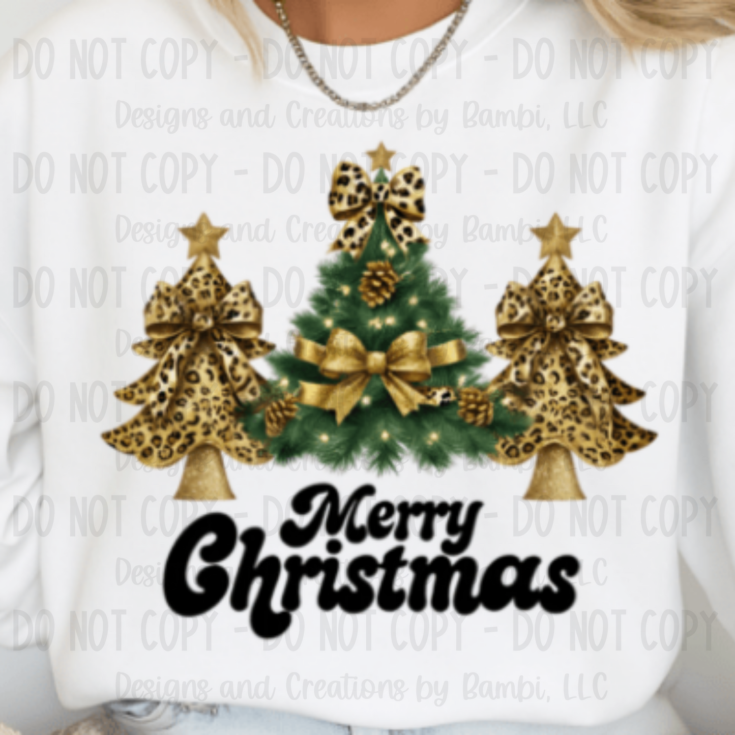 Leopard Merry Christmas Tree PNG File