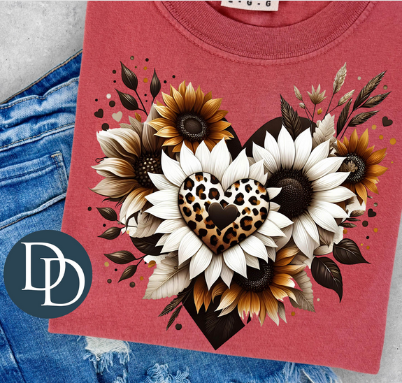 Leopard Floral Heart