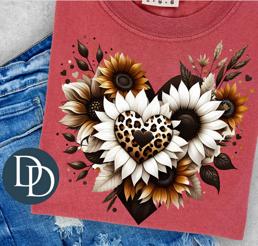 Leopard Floral Heart