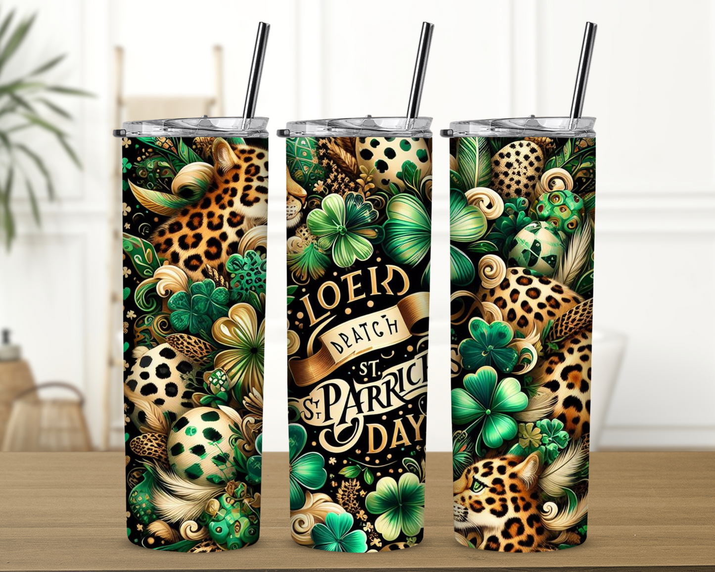 Leopard and Clovers 20 oz Tumbler