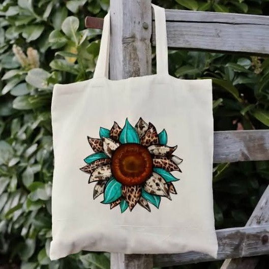 Leopard and Cow Petals Sunflower Book Bag