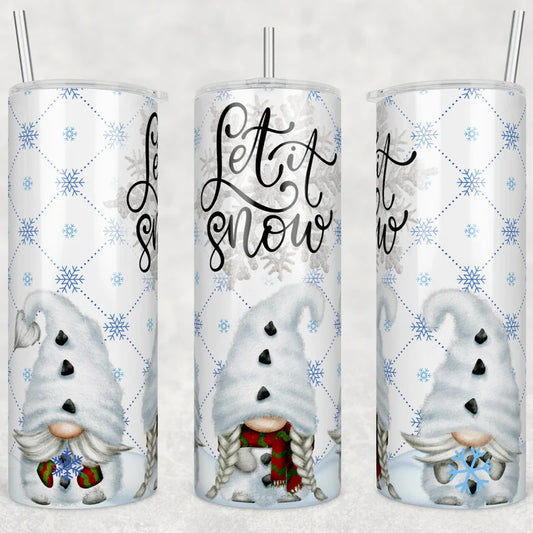 Let It Snow Gnome Sublimation Tumbler