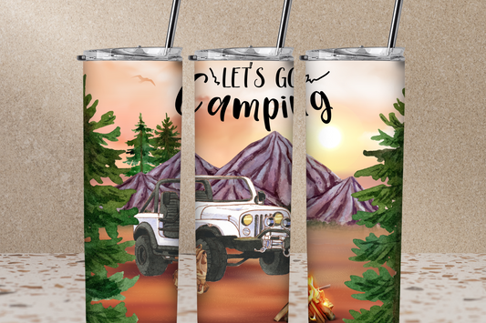 Let's Go Camping Jeep Tumbler