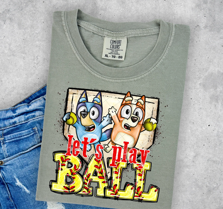 Let's Play Softball Blue Pup