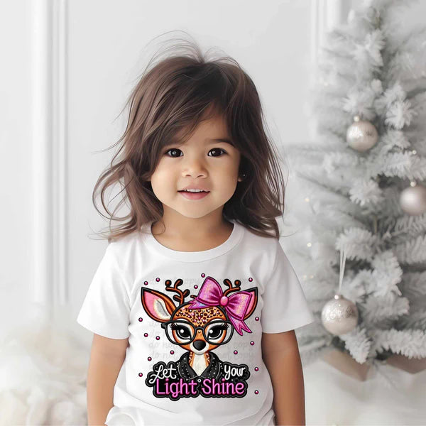 Let Your Light Shine with Deer (Pink Bow)