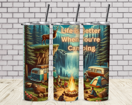 Life Is Better Camping Sublimation Tumbler