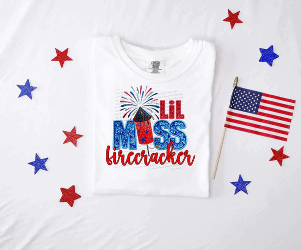 Lil Miss Firecracker Faux Embroidery