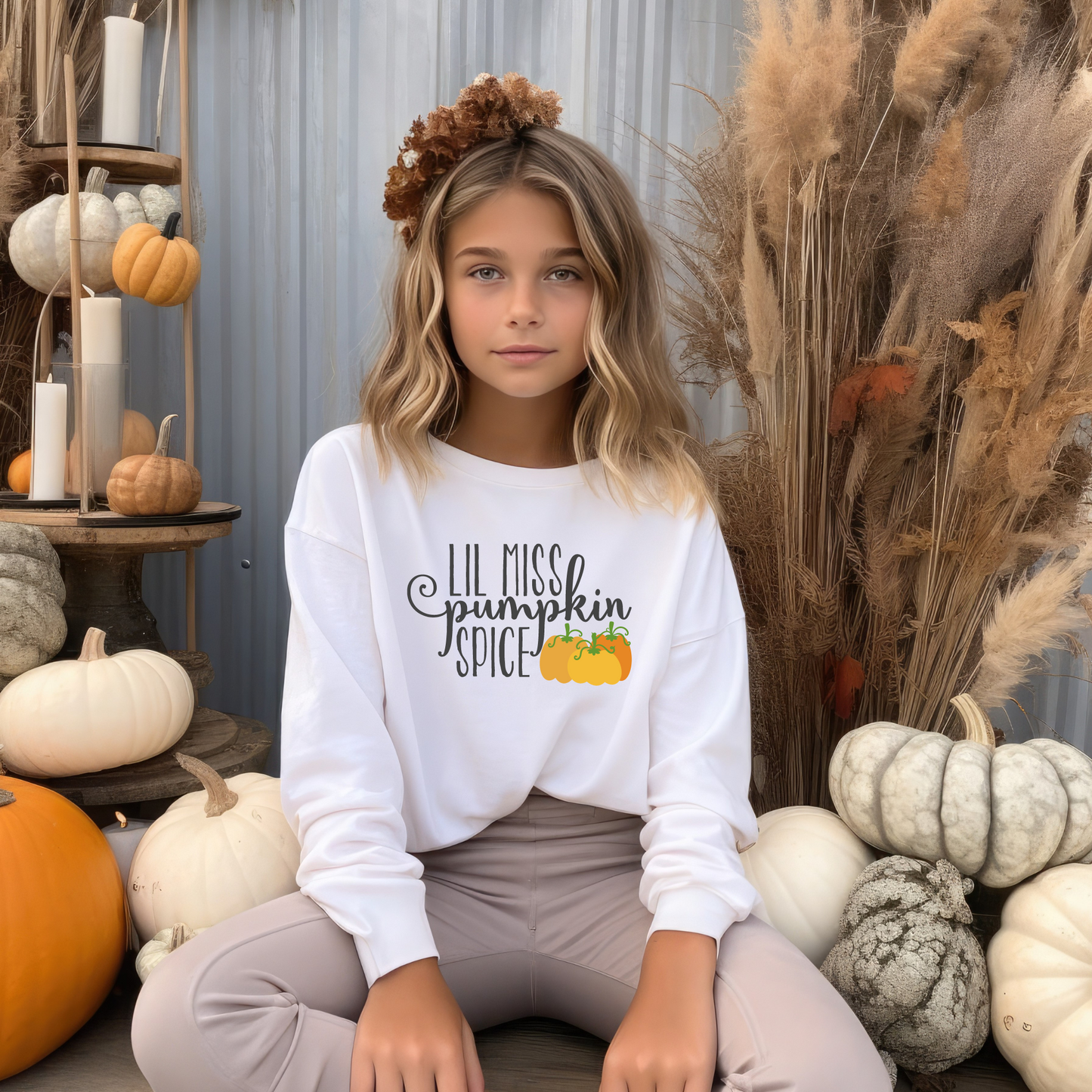 Lil Miss Pumpkin Spice Completed Shirt- Kid