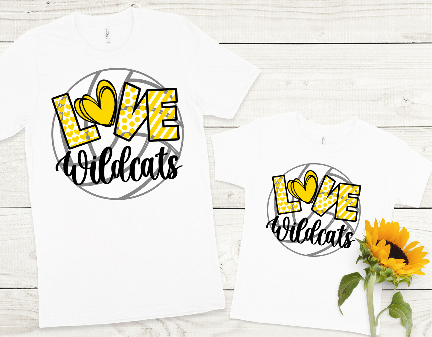 Love Wildcats with Volleyball Completed Shirt