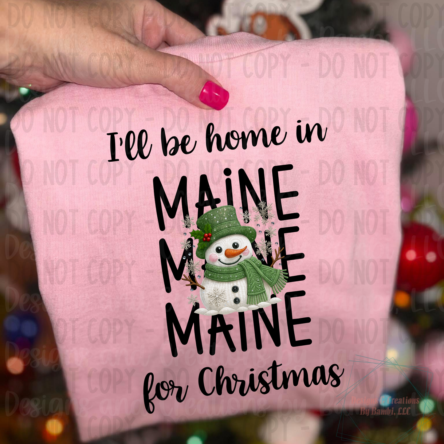 I'll Be Home in States Sage Snowman with Black Font Collection