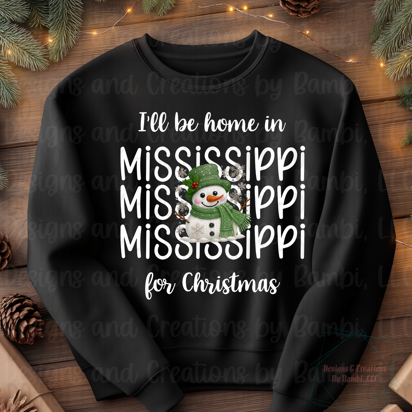 I'll Be Home In States Sage Snowman with White Font Digital Bundle